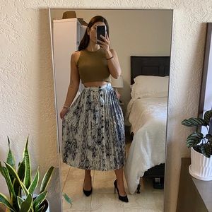 Zara Pleated Snake Print Skirt